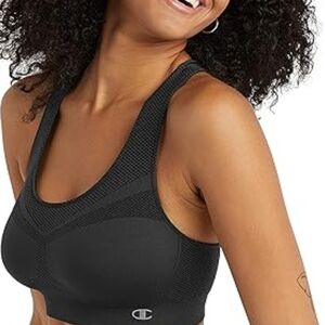 Champion Women's Freedom Seamless Racerback  Black Sports Bra